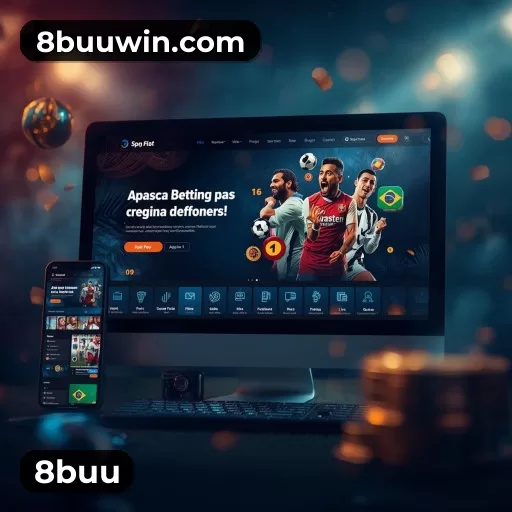 Imagem promocional da 8buu mostrando a plataforma e suas vantagens